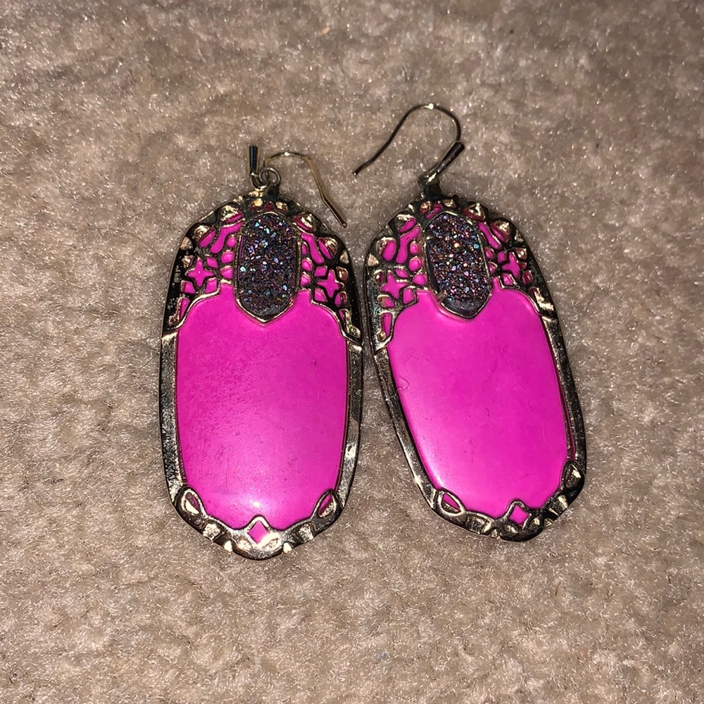 Kendra Scott Dani gold earring hot pink & multi